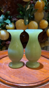 Cặp Lục Bình Mini Đá Ngọc Onyx Xanh Size 12cm- Đá Phong Thuỷ PAG