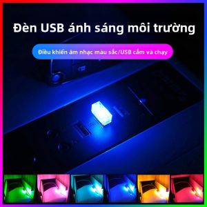 Đèn Chiếu Sáng Nội Thất Ô Tô USB - Đèn LED Điều Khiển Bằng Cảm Ứng Nhiều Màu Sắc Có Âm Thanh Không Cần Dây Trang Trí Miễn Phí