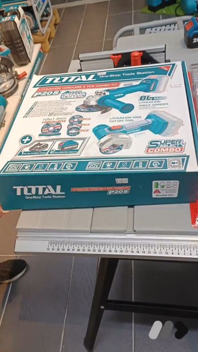 TOTAL Cordless Grinder Combo Set, 20V incl. Angle Grinder & Mini Cut ...