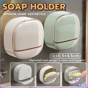Need. Creative Soap Box Drain Perforation-Free Shelf Wall-Mounted Soap Box with Lid Laundry Soap Box