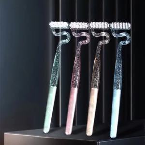 S-shaped Vertical Toothbrush Interdental Brush for Adults Special-shaped Soft-haired Tongue Cleaning Massage Independent Package