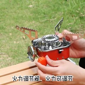 HHsociety เตาแก๊สปิกนิค เตาแก๊สพกพา เตาแก๊สแคมป์ปิ้ง การใช้งานสำหรับกระป๋อง-เครื่องปรับปรุง พับเก็บสะดวก รุ่น K-202