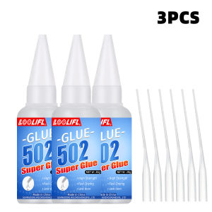 LOOLIFL | LOOLIFL 5 Chiếc 20g 502 Keo Siêu Dính Cực Mạnh Cyanoacrylate Mighty Instant Adhesive Cho Nhựa Gốm Kim Loại Thủy Tinh Nhựa Chất Lỏng Trong Suốt