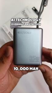 KIYOSO CCC Mini PD35W Powerbank Smart Display Fast Charge Powerbank Quick Charging Multi Charging Built-In Cable