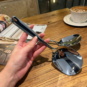 Large Stainless Steel Serving Spoon Public Utensil Time Arc Brand Diningware Dishwashing Resistant Kitchen Tool