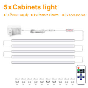 Remote Control Smart Lamp 1-6pcs Light Bar Series Connection Rigid Strip Lamp Stepless Dimming 12V Kitchen Desk Wall Lighting