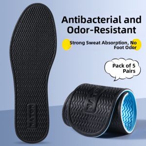 LINGMIAO | Ultra-thin Nanotechnology Odor-eliminating Insoles for Men Absorbent Sweat-proof Breathable