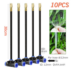 New 3 sizes 360° Free-bend Misting Nozzles Cooling System for 12mm PE Hose Tee Elbow Stop Valve Joint Slip Lock Quick Insert