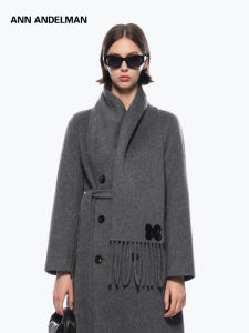 ANN ANDELMAN | Chic High Neck Double-Faced Long Coat