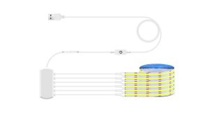 6/5/4/3/2/1 Pcs 5V USB COB LED Strip Light With Touch Dimmer Switch Kit For Acoustic Panel Shelf Under Cabinet Lighting