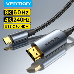Vention Type C to HDMI Cable 8K 60Hz 4K 240Hz USB C Adapter for MacBook Air Pro iPad SAMSUNG S25 Ultra S24 S23 S22 Huawei Mate70 60 40 Pro Xiaomi15 Thunderbolt 3 4 Laptop Cellphone to TV USB C to HDMI Adapter
