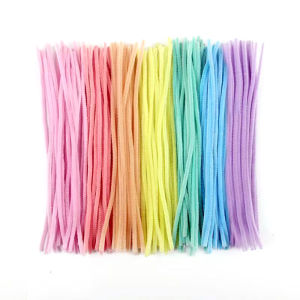 DIY ยาว 30 cm ลวดกำมะหยี่ 6mm หนา ทำงานฝีมือ Chenille Stems