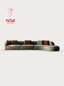 VATAR | Curved New Design Large Home Italian Modern Minimalist Full Leather Sofa