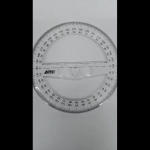 Astar Pembaris Bulat 360° Geometri Lutsinar/Transparent Geometric Protractor 360° Round Ruler (SL11)