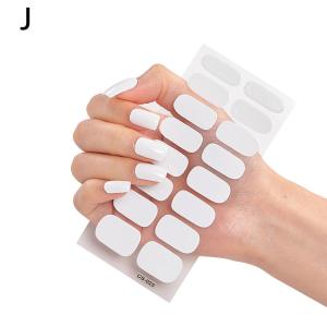 Semi Cured Gel Nail Sticker Pure Color UV LED Lamp Manicure Covered Waterproof Self Long Lasting Full Adhesive Decals Nail New