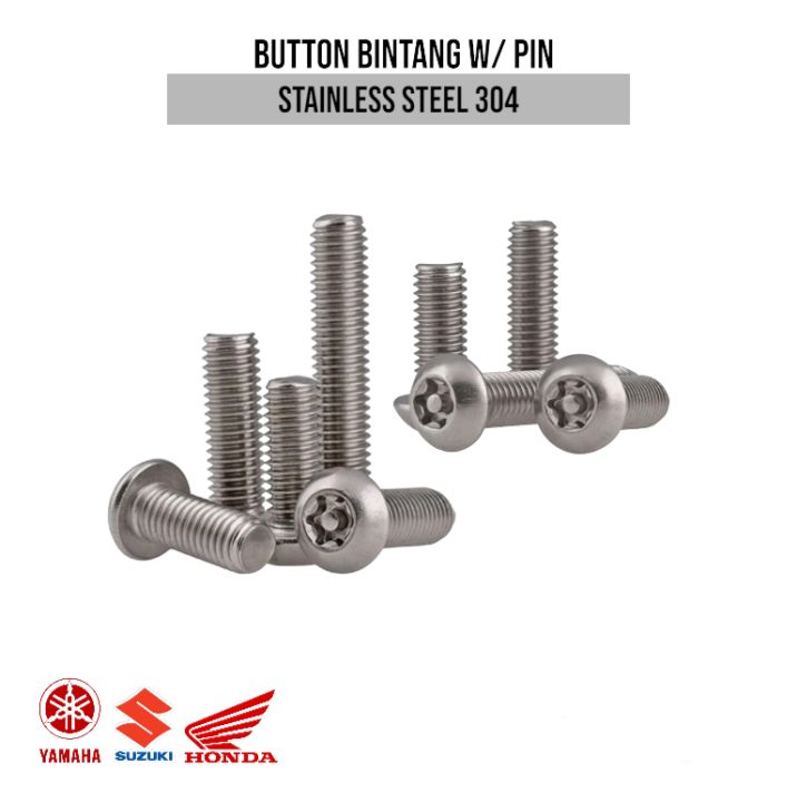 Button Insert M5 (30pcs) Baut button torq M5 x 6 / M5 x 8 Baut Button W/ Pin M5 / Baut ...