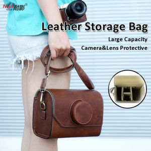 Camera Storage Bag Leather Large Capacity Lens Photography Accessory Pouch Outdoor Backpack Waterproof Knapsack Case Carry Kit