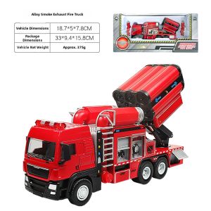 Alloy Fire Truck Model with Smoke Extraction and Ventilation Function