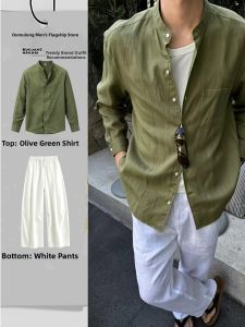 OUMULONG | Cotton Linen Mens Summer Sun Protection Suit