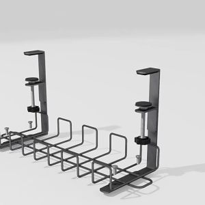AEGIS Under Desk 40cm 58cm Cable Management Tray Clamp Mount Cable Organiser Cable Rack Non-Drill Under Table Cable Wire Management Tray