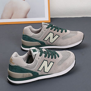 Spring Autumn 2024 New Style Running Shoes Mens Genuine Leather Mesh Breathable Shock Absorption Versatile Womens Sports Shoes