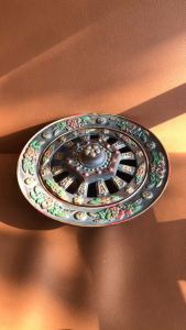 [Hàng Hiếm Japan Limited] 01 Chiếc Gạt Tàn Bằng Kim Loai Khắc Hoa Cúc Độc Đáo - Hàng Thủ Công Có Mộc Nghệ Nhân