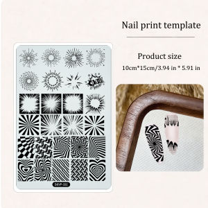 1PC Nail Art Printing Template Christmas Gothic Cyberpunk Futuristic Design for Nail Salon Digital Line Background Nail Art Tool