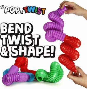 DIY Pop Tube Telescopic Bellows Sensory Fidget Toy Children Decompression Stretch Tubes Educational Toys for Kids