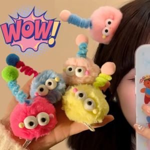 5Pcs Cute Three-dimensional Cartoon Hairpin Winter Funny Plush Little Monster Duckbill Clip Headwear Women Girls Hair Accessories