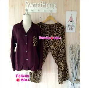 #Setelan Lengan panjang polos Kantong motiv macan #Obe set Leoppard