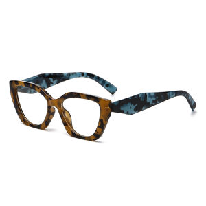 JN IMPRESSION Retro Leopard Print Flower Package Fashion Elderly Single Light Trend Personality Large Frame Reading Glasses 0 Degrees - Plus4.0