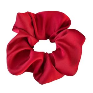 Elegant French Style Hair Ties Satin New Year Womens New Model Festive Red Ball Shaped Hair Bands Stylish Hair Accessories