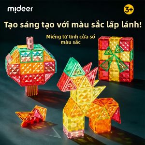 mideer | Đồ Chơi Xây Dựng Từ Tính 90 Mảnh Sắc Màu Lăng Kính Trong Suốt Giáo Dục Trẻ Em Chơi Sáng Tạo Phát Triển Nhận Thức Không Gian Kết Nối Từ Tính Mạnh
