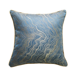 Decoration Jacquard Gold Silver Silk With Hemmed Throw Pillow Case 45x45CM Geometric Blue Yellow Brown Green Solid Color Cushion Cover For Bedding Home Decor