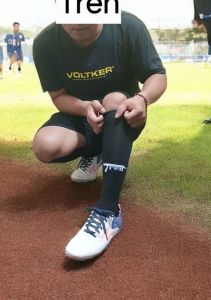 ( 1 lusin ) kaos kaki sepakbola Tren hitam panjang selutut pria dewasa bahan katun spandex ringan dan lembut