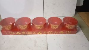 Gelas Sembahyang Plastik Warna Merah Isi 5 Pcs