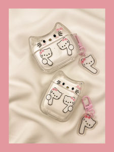 Fascinating Cartoon KT Cat Handheld Airpods Protective Case Wireless Bluetooth Earphone Cover Soft TPU Material Compatible