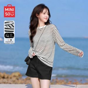 Miniso | Striped Sun Protection T-shirt Light Summer Tee