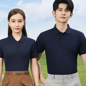 เสื้อยืดคอโปโลผ้าไหมลายปักแขนสั้นฤดูร้อนสำหรับผู้หญิง เสื้อผ้าทำงานลำลอง สวมใส่สบาย ปักโลโก้ ผ้าฝ้ายผสมโพลีเอสเตอร์