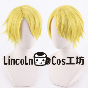 Lincoln One Piece Cosplay Wig Lemon Gold Reverse Curl Chef Sanji Party Performance Costume Accessory Halloween Decorations