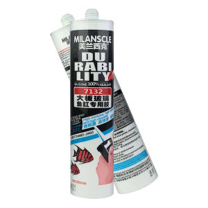 MILANSCLE 7132 Aquarium Glass Sealant 300ml Quick-Drying Acidic Porcelain White Adhesive for Large Panel Glass