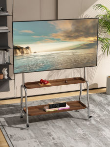 Stainless Steel TV Stand Mobile Cart for Living Room And Bedroom with Brake Home Use Hanging Bracket for 32-75 Inch TVs