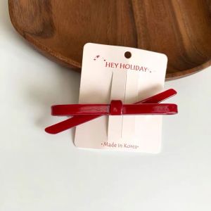 Red Butterfly Knot Hair Clip Spring Loaded Alligator Clamp Womens Hair Accessories Side Clip Fashionable Hair Grips