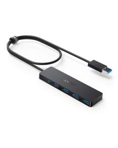 Anker 4-Port USB 3.0/3.1 Ultra Slim Data Hub for Macbook Mac Pro/mini iMac Surface Pro XPS Notebook PC USB Flash Drives Mobile HDD and More