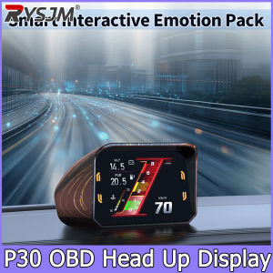 RYSJM | P30 Speedometer RPM Meter HUD OBD2 Display Car On-board Computer AFR Time Speed Voltage Display Multi Functional Speeding