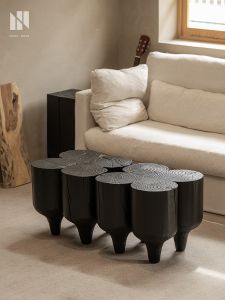 NONG HOME | Handcrafted Carbonized Wood Stump Tea Table
