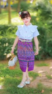 ชุดไทยเด็กหญิงราคาถูกเสื้อระบายสวยๆ