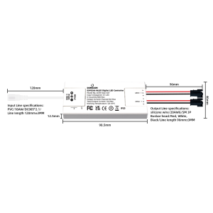 DOMRAEM ESP8266 WLED Digital DIY LED Controller - Ultra-Thin 2CH 12A 800 ICs WS2812B/2814/2805 WiFi MQTT/Home Assistant/Alexa
