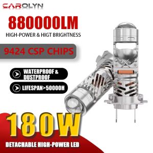 Carolyn 2pcs H7 Đèn Pha Led Nhỏ Ống Kính Chiếu xa gần H4 đèn pha LED xe hơi bóng đèn Ổ cắm mini & chơi Diod CANBUS 1:1 6000K