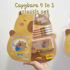 (READY STOCK) Set Pensel Capybara Premium Classic Set Sekolah Hadiah Birthday Pencil Cute Drawing Writing Gift 卡皮巴拉鉛筆套裝